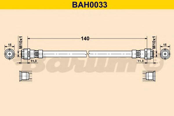 BARUM BAH0033 Гальмівний шланг