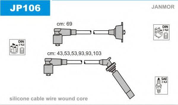 JANMOR JP106 Комплект дротів запалювання