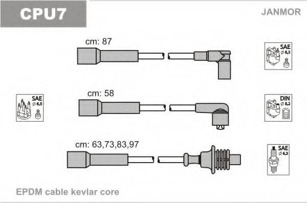 JANMOR CPU7 Комплект дротів запалювання