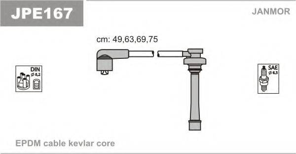 JANMOR JPE167 Комплект дротів запалювання