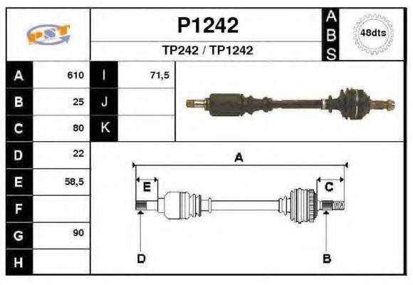 SNRA P1242 Приводний вал