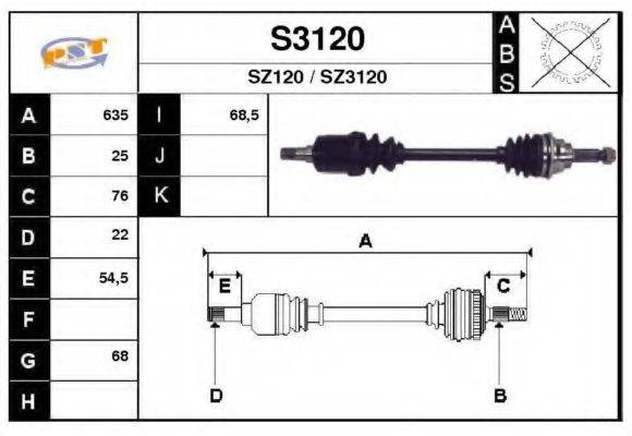 SNRA S3120 Приводний вал