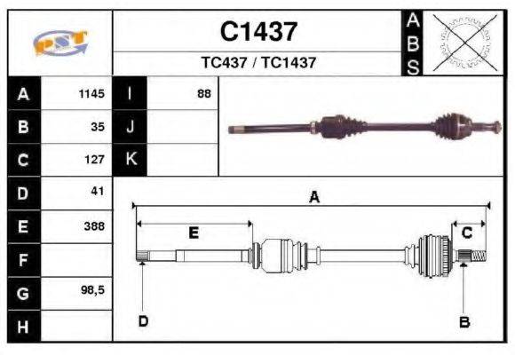 SNRA C1437 Приводний вал