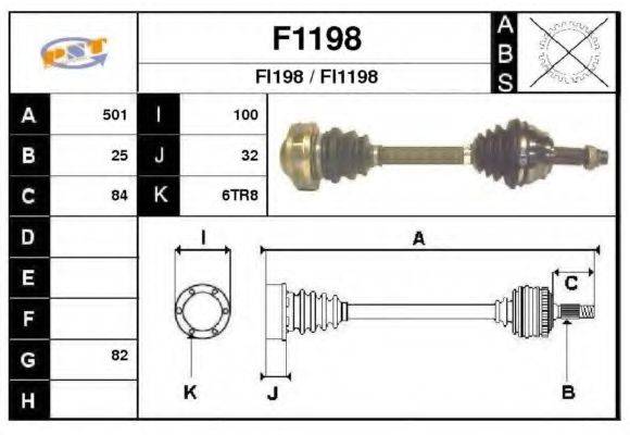 SNRA F1198 Приводний вал