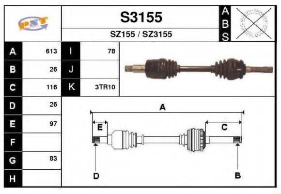 SNRA S3155 Приводний вал