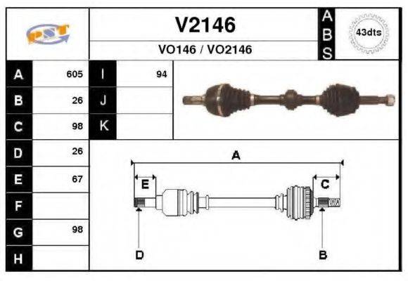 SNRA V2146 Приводний вал