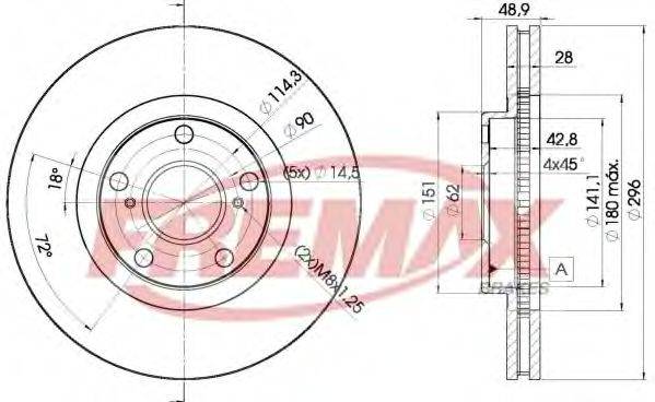 FREMAX BD2820 гальмівний диск