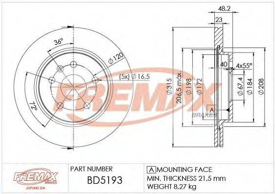 FREMAX BD5193 гальмівний диск