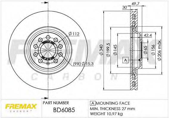 FREMAX BD6085 гальмівний диск