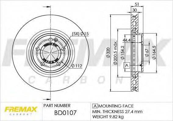 FREMAX BD0107 гальмівний диск