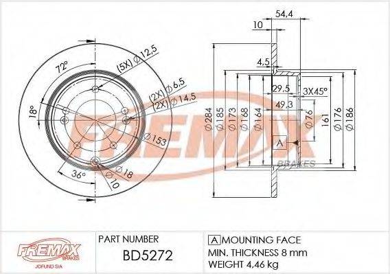 FREMAX BD5272 гальмівний диск