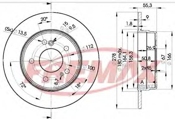 FREMAX BD0412 гальмівний диск