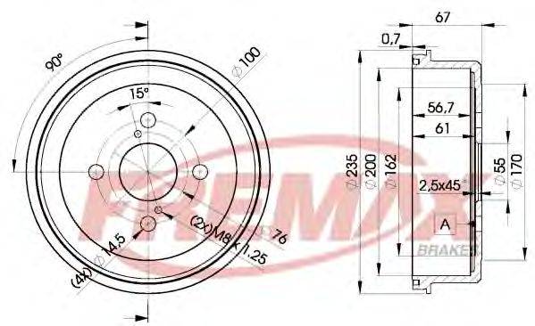 FREMAX BD2252 Гальмівний барабан