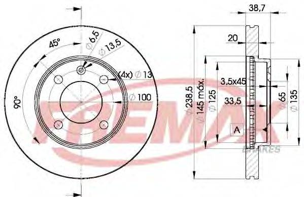 FREMAX BD3975 гальмівний диск