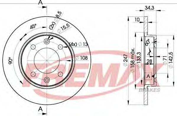 FREMAX BD4246 гальмівний диск