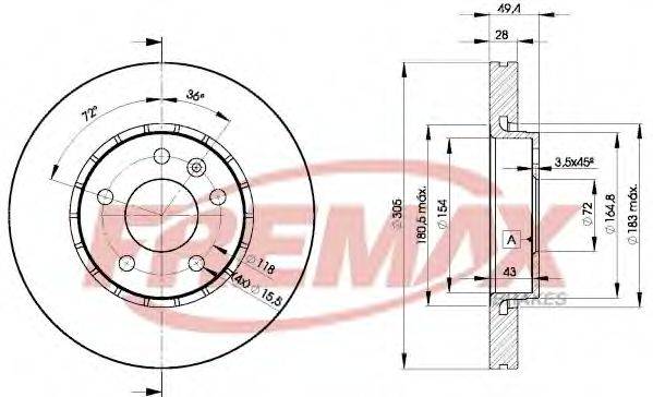 FREMAX BD6845 гальмівний диск