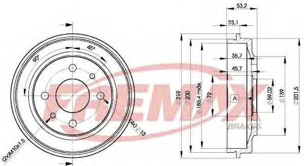 FREMAX BD9680 Гальмівний барабан