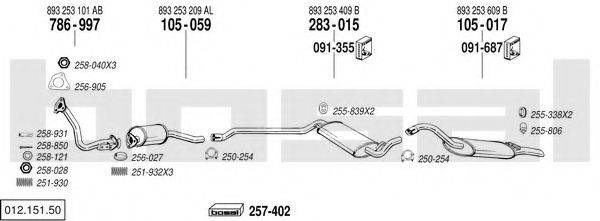 BOSAL 01215150 Система випуску ОГ