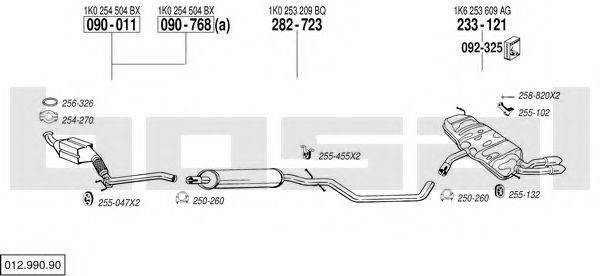 BOSAL 01299090 Система випуску ОГ