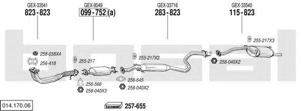 BOSAL 01417006 Система випуску ОГ