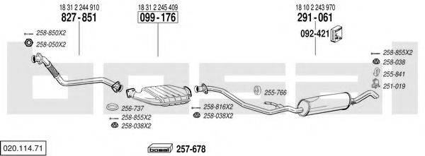 BOSAL 02011471 Система випуску ОГ