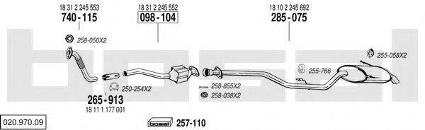 BOSAL 02097009 Система випуску ОГ