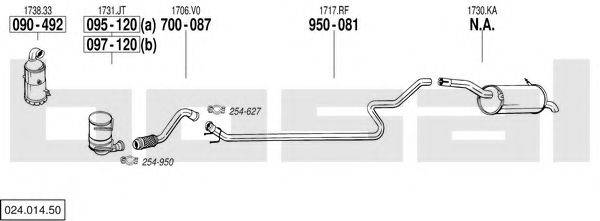 BOSAL 02401450 Система випуску ОГ