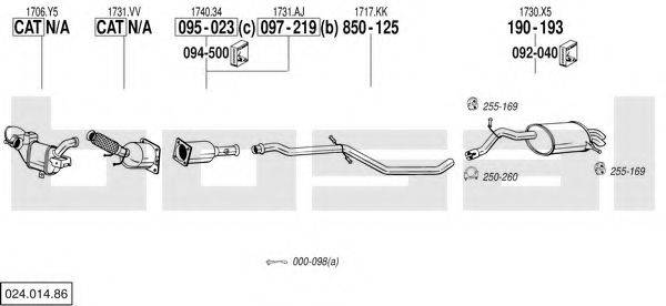 BOSAL 02401486 Система випуску ОГ