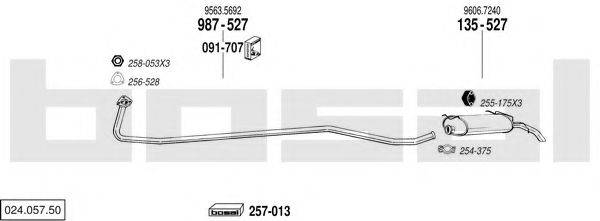 BOSAL 02405750 Система випуску ОГ