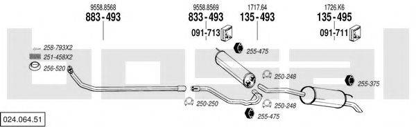 BOSAL 02406451 Система випуску ОГ