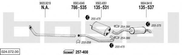 BOSAL 02407200 Система випуску ОГ