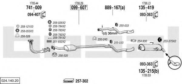 BOSAL 02414020 Система випуску ОГ