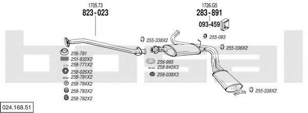 BOSAL 02416851 Система випуску ОГ