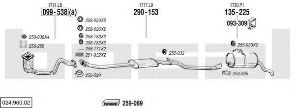 BOSAL 02496002 Система випуску ОГ