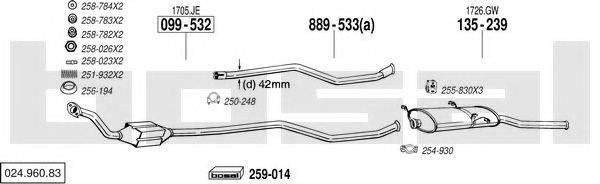 BOSAL 02496083 Система випуску ОГ