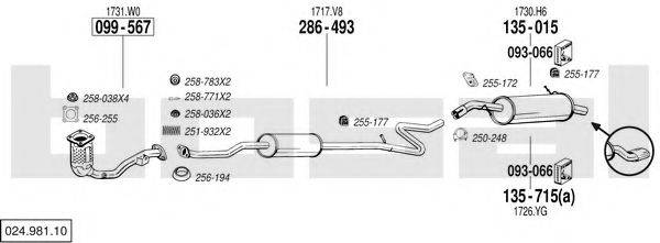 BOSAL 02498110 Система випуску ОГ