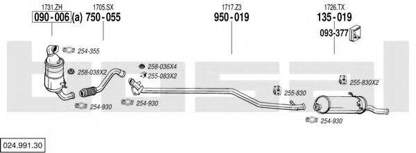 BOSAL 02499130 Система випуску ОГ