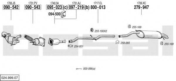 BOSAL 02499907 Система випуску ОГ