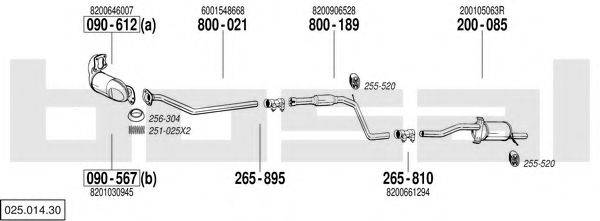 BOSAL 02501430 Система випуску ОГ