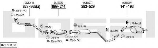 BOSAL 02790000 Система випуску ОГ