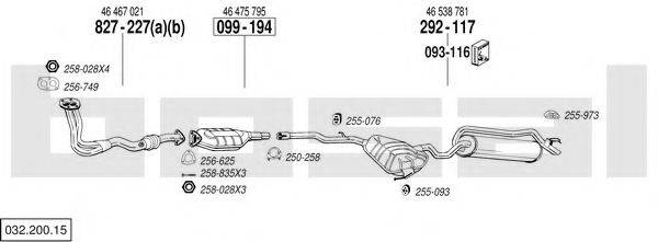 BOSAL 03220015 Система випуску ОГ