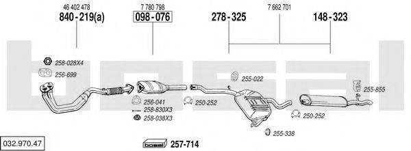 BOSAL 03297047 Система випуску ОГ