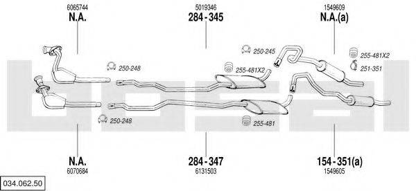 BOSAL 03406250 Система випуску ОГ