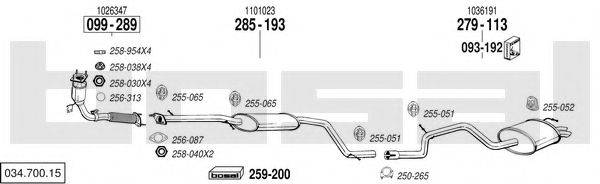 BOSAL 03470015 Система випуску ОГ