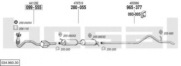 BOSAL 03496030 Система випуску ОГ