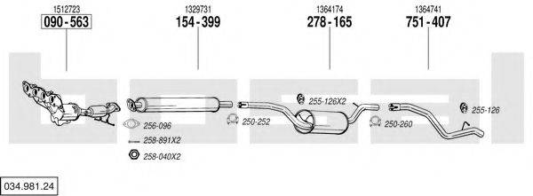 BOSAL 03498124 Система випуску ОГ