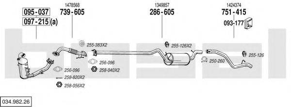 BOSAL 03498226 Система випуску ОГ