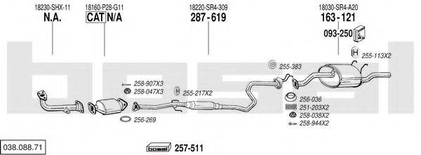 BOSAL 03808871 Система випуску ОГ