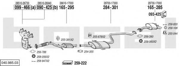 BOSAL 04098503 Система випуску ОГ