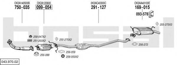 BOSAL 04397002 Система випуску ОГ